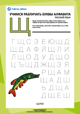 Русский алфавит: найди букву «Щ»