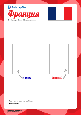 Раскраска «Флаг Франции»