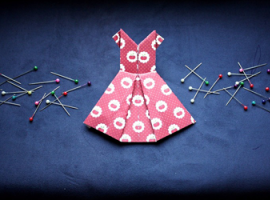 Девчачье оригами - платье среднего уровня сложности  