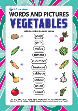 Слова и рисунки: овощи