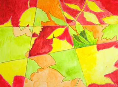 Осенняя композиция с листьями 